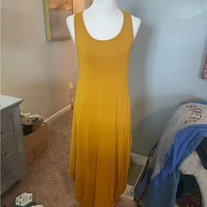 Boohoo Yellow High Low Sundress Sleeveless Scoop Neck